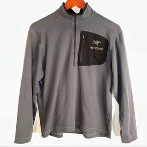Arc’teryx Mens Gray Polartec Apache Gray & Black Half Zip Pullover Sweatshirt